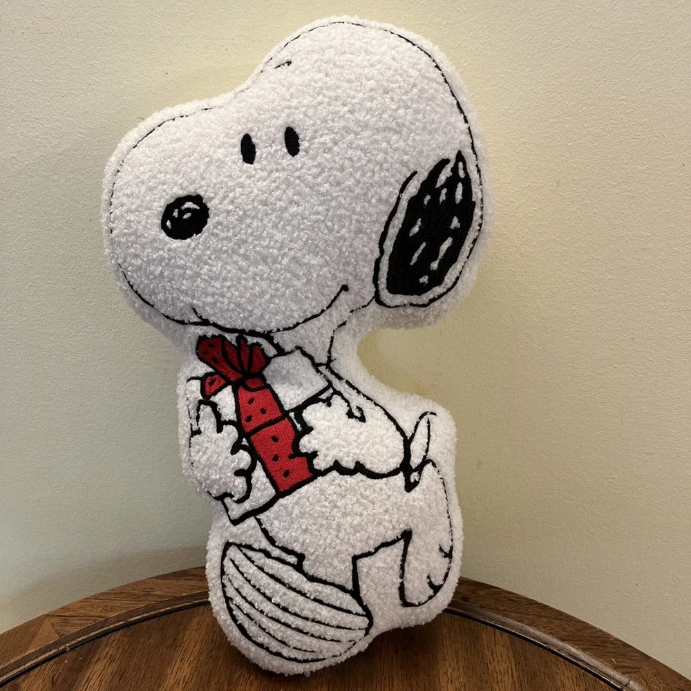 Peanuts Snoopy Christmas Pillow Holiday Sherpa Plush Cushion Home Decor 19